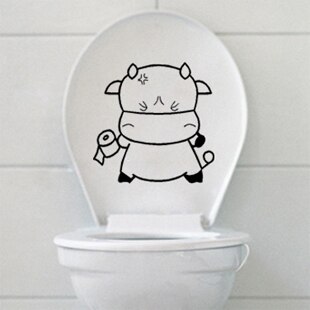 Cartoon Waterproof Toilet Bathroom Sticker Household Toilet Sticker Personality Funny Decoration Sticker: Green