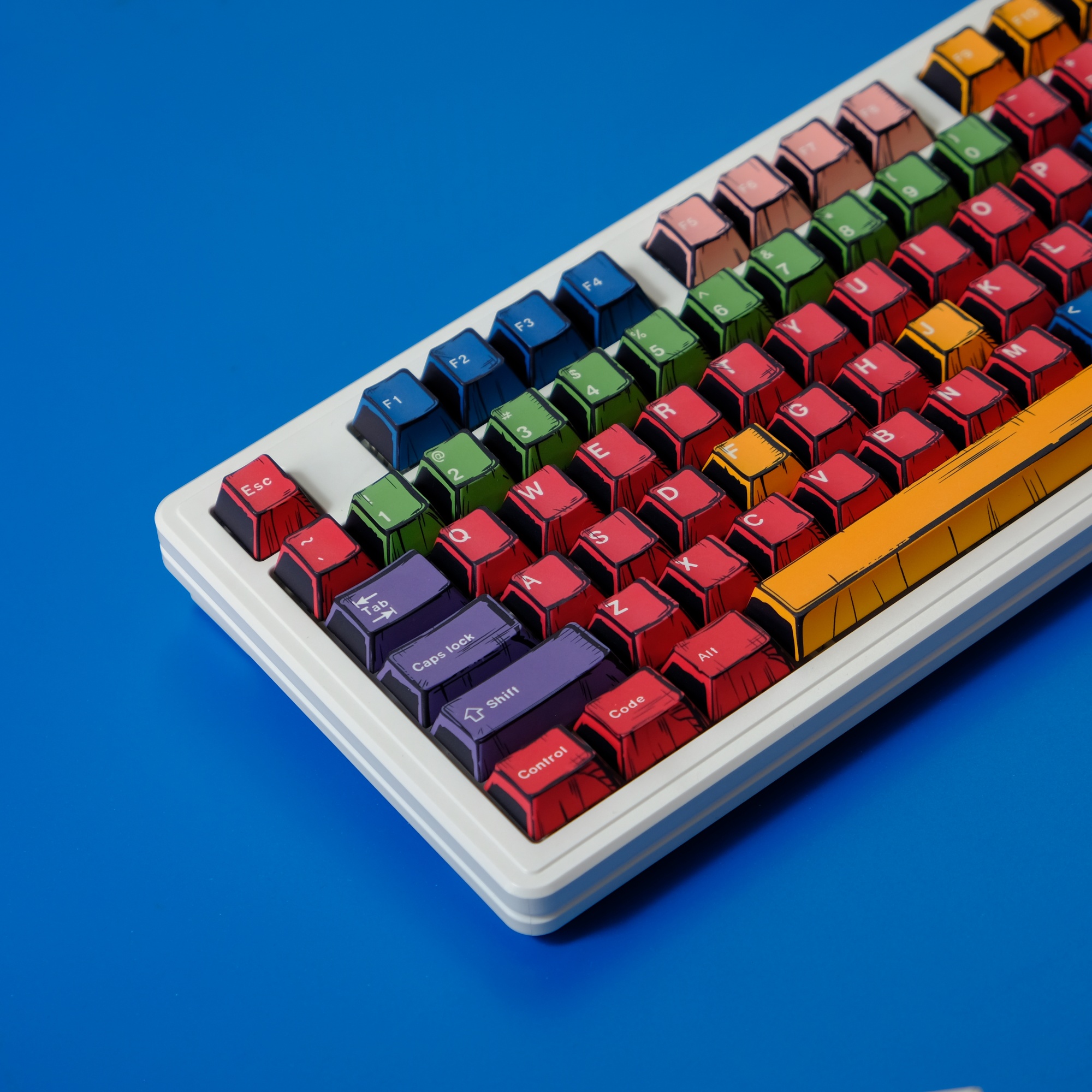 Comic Keycaps PBT Cherry Keycap Panels For MAD 60 68 Rainy 75 Mechanical Keyboard Magnetic Keyboard Custom DIY Dye Sub Key Caps