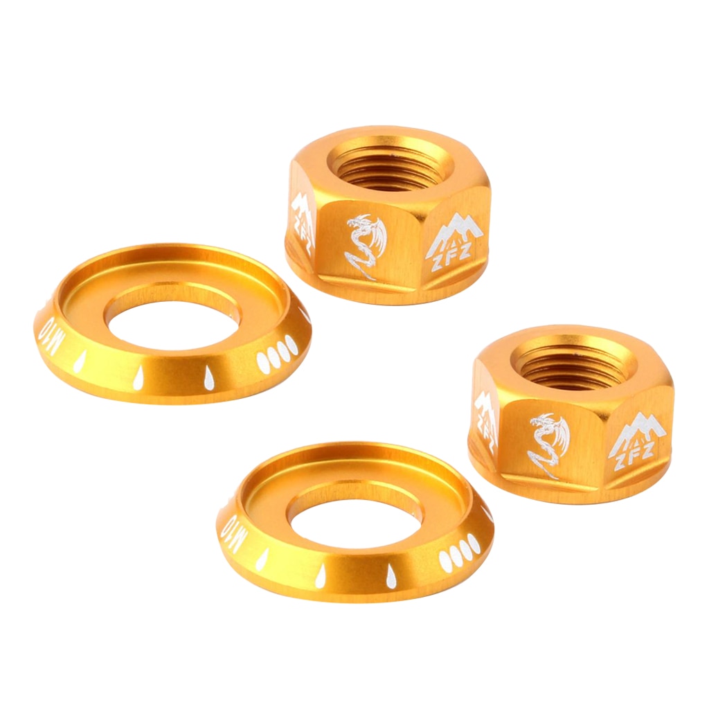 Bicycle Hubs Nut M10 Folding Fixed Gear Bike Wheel Hubs Axle Gold Screw Mountain/Road Bike Fixed Gear DIY Modified Accessories