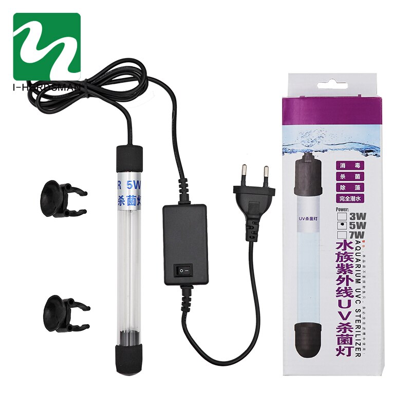 1 Pc Aquarium Uv Lamp Dompelpomp Uv Sterilisator Lamp Ultraviolet Algen Verwijderen Desinfectie Buis Licht Aquarium Led Verlichting