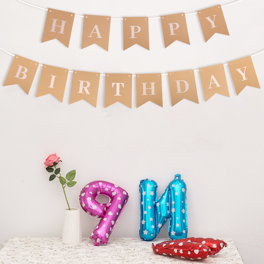 Guirnalda de Letras de Papel Kraft para Cumpleaños, Decoración para de Primer Cumpleaños Infantil