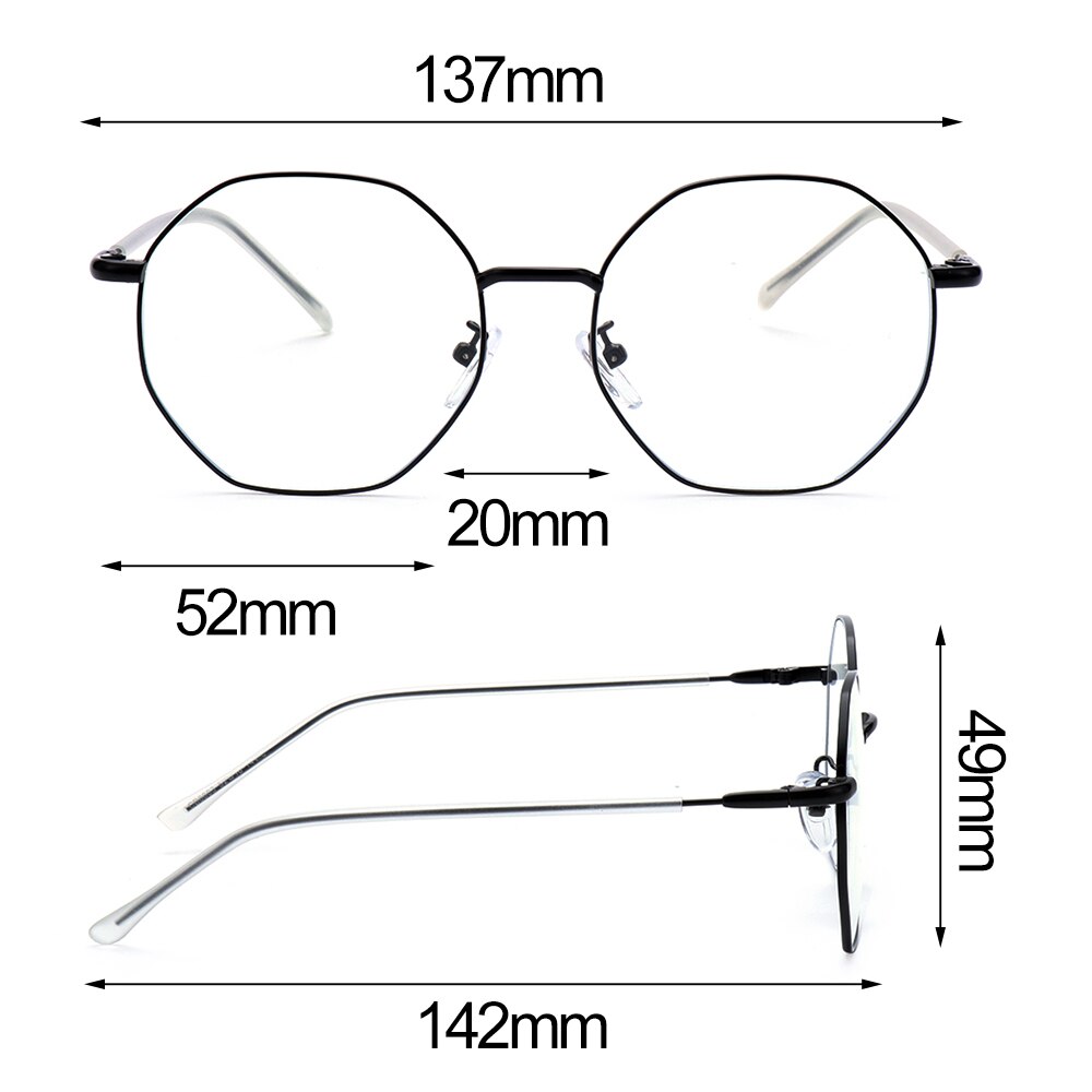 Round Frame Metal Glasses Simple Retro Anti-Radiation Blue Light Blocking Gaming Computer Glasses Eyeglasses For Hiking