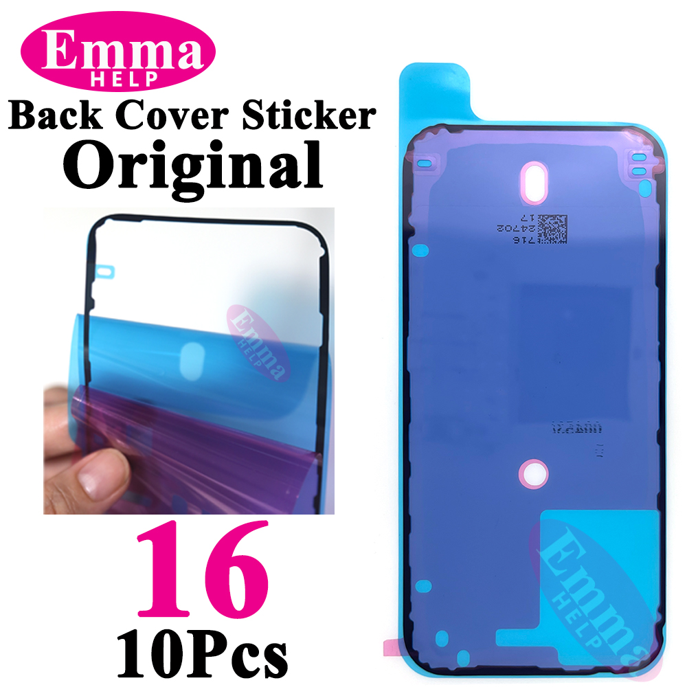10pcs Back Cover Sticker for iPhone 14 15 Pro Max 16 Plus Back Frame Waterproof Seal Bezel Display Adhesive LCD Screen Frame: Brown