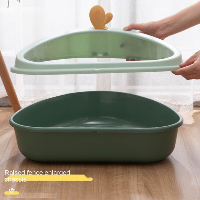 Bac à litière Semi-fermé pour chat, Anti-projection, toilette pour animaux de compagnie, bassin propre d'intérieur, bac à litière en plastique, déodorant pour chiots et chatons