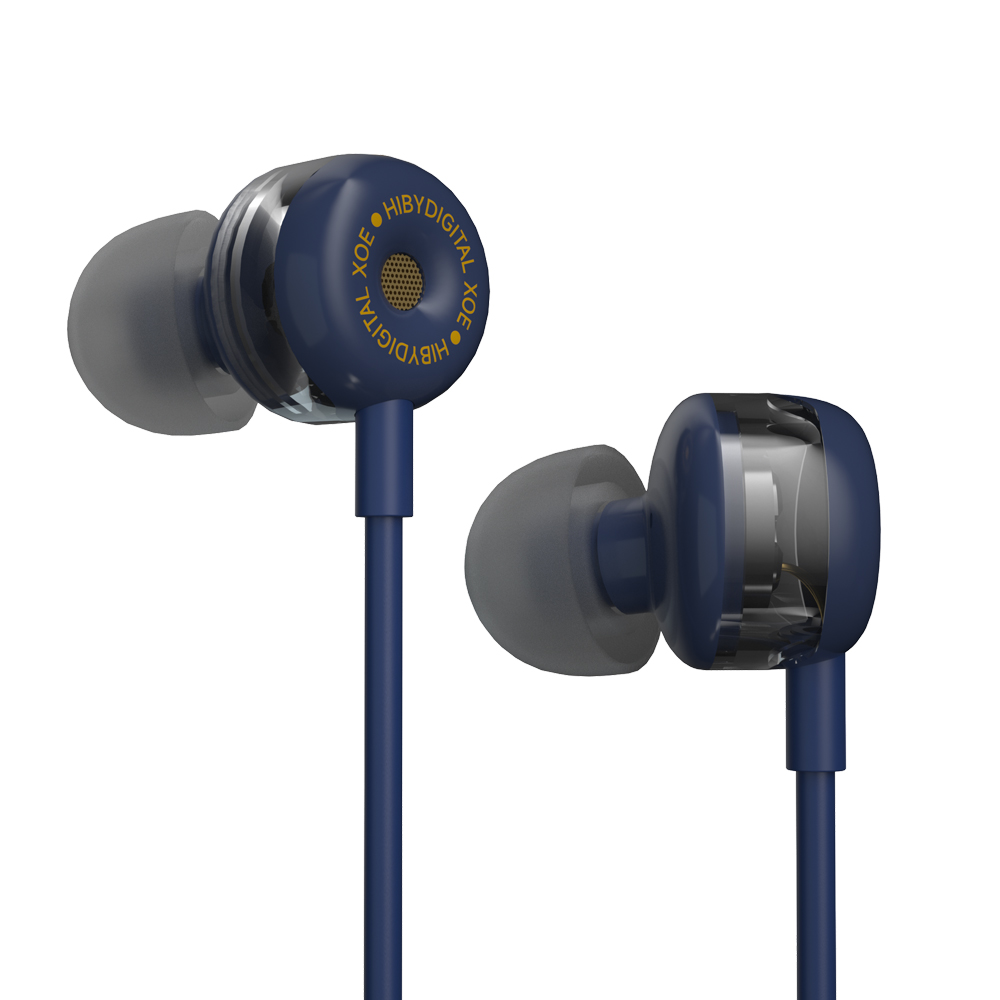 HiBy Digital XOE 8mm DLC Membrana Dynamiczny sterownik HiFi Douszne słuchawki douszne IEM z mikrofonem HD do gier z systemem Android MP3: Niebieski