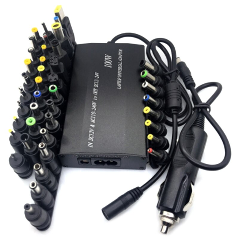 Universal 5V-24V AC Power Adapter Adjustable Car Home Charger USB5V Power Supply 100W 5A Laptop with 34Pcs DC Connector: Default Title