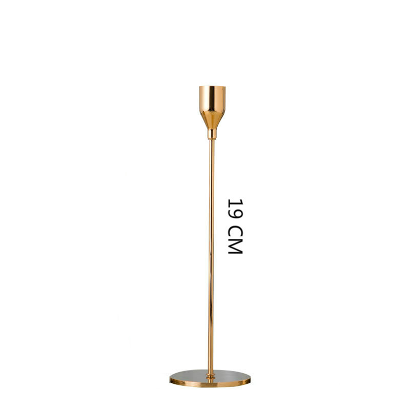 5 stijlen klassieke gouden metalen kaarsenhouder tafeldecoratie kandelaar ornament feest bruiloft huisdecoratie draagbare kaarsenstandaard: Hoog 19cm