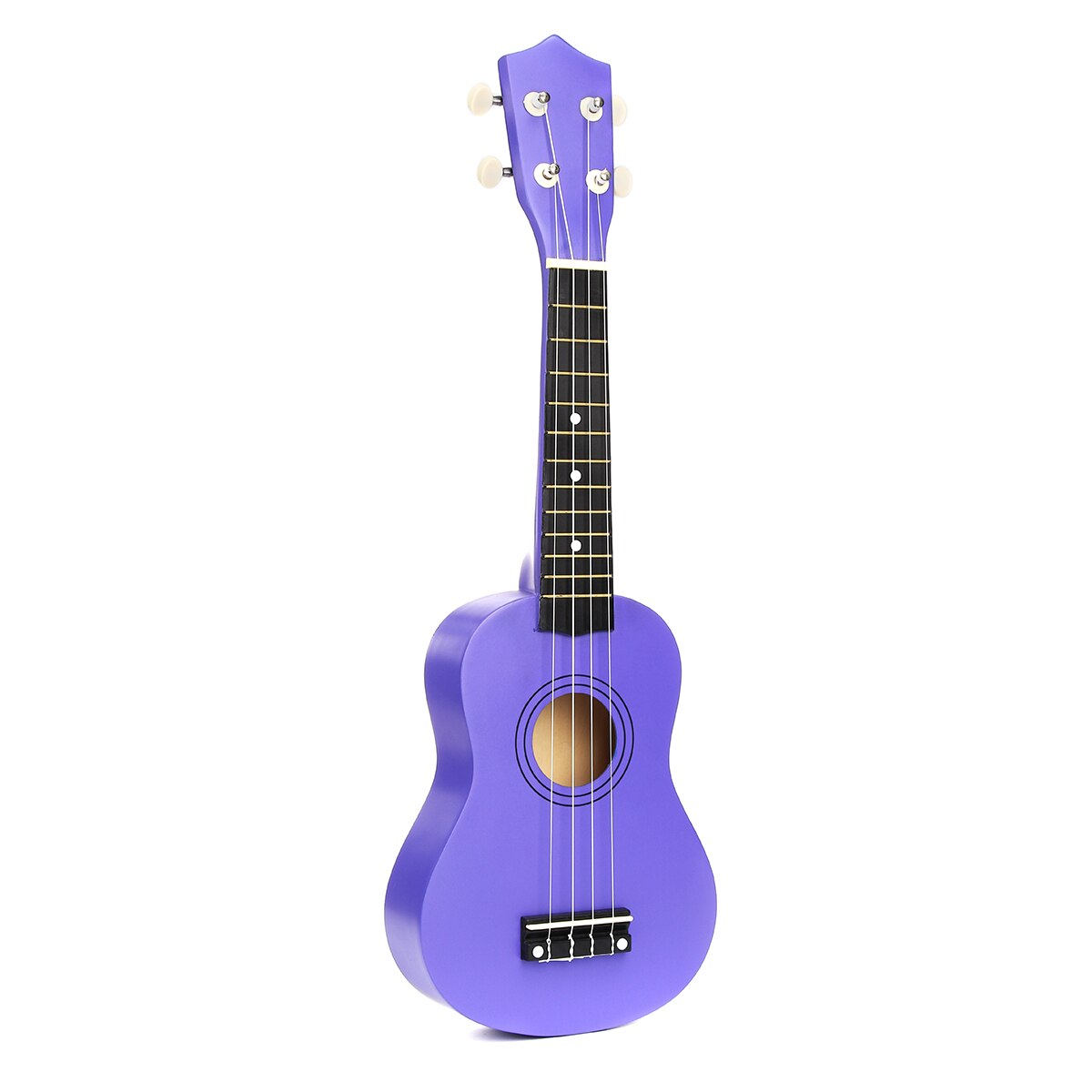21 tommer 12 bånd lilla ukulele basswood sopran uke 4- strenget hawaiisk guitar musikinstrumentsæt+tuner+streng+rem+taske