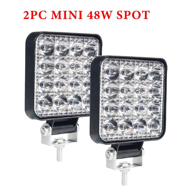 2PCS 12V 54W Wrok Light led bar LED lightbar 3030 LED 18SMD for Truck Tractor SUV 4x4 Car Led Headlights Lighting Spot work bar: 48W  WORK LIGHT 2PCS