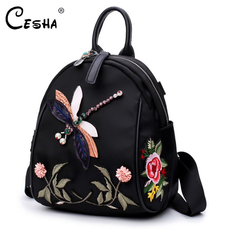 Bloemen Patroon Vrouwen Rugzak Duurzaam Nylon Rugzak Mooie Stijl Meisjes Winkelen School Rugzak