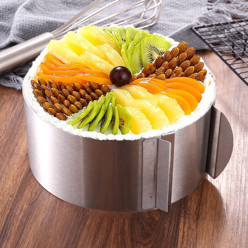 DIY Stainless Steel Cake Cutter Slicer Adjustable Round Bread Adjustable16cm-30cm Cake Ring Mold Cake Layered Baking Tools