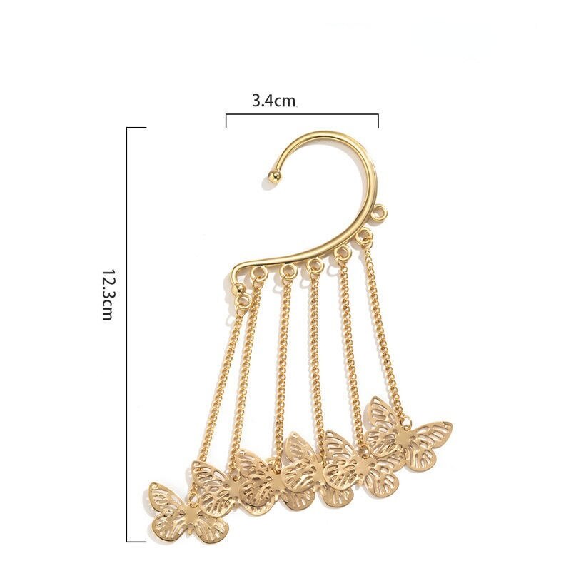 1Pcs Mode Vlinder Kwastje Oorbel Jassen Voor Vrouwen Holle Retro Oorbellen Vrouwelijke Trendy Dangle Oorbellen Sieraden Lange Eardrop