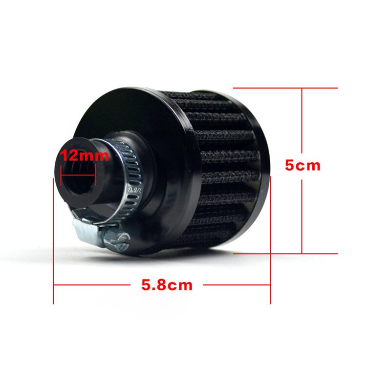 12Mm Mini Cone Cold Air Intake Filter Breather Auto Racing Crank Case Turbo Vent