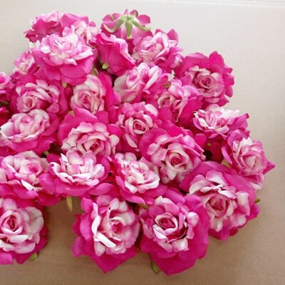 10PCS artificial flower head 10cm rose wedding flower basket decoration DIY bridal wreath decoration accessories flowers: rose red 8
