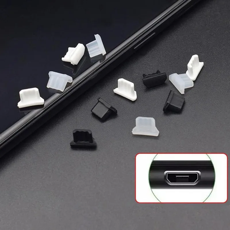 Tapones antipolvo Micro USB de silicona, tapas Micro USB, puerto de carga, tapón antipolvo para teléfono Android, portátil, banco de energía, 1-10 Uds.