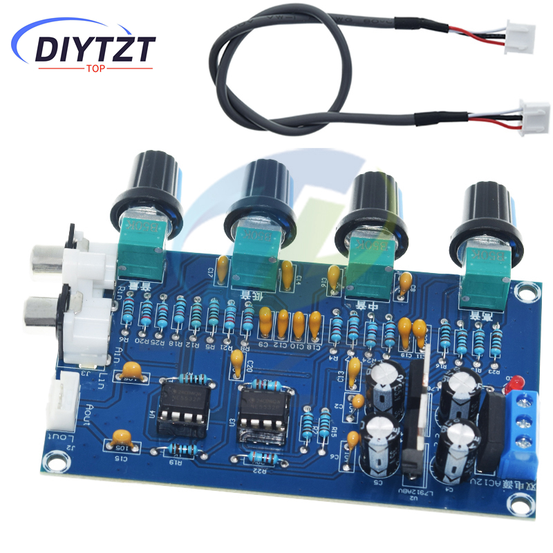 Xh -m164 ne5532 pré-amplificador estéreo placa de tom pré-amplificador áudio 4 canais módulo amplificador 4ch circuito de controle pré-amplificador de telefone