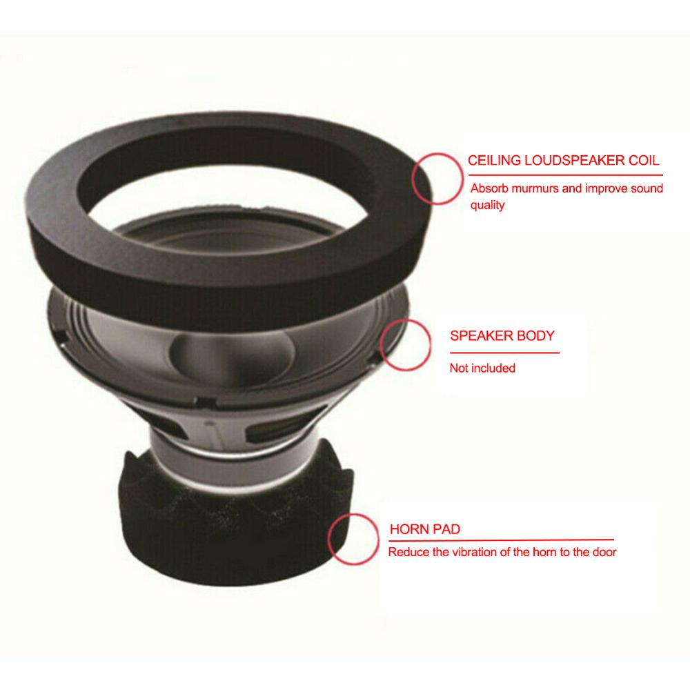 4 Stuks Auto Deur Speaker Bass Geluiddichte Isolatie Ring Foam Pad Universal Speaker Isolatie Ring Geluiddichte Katoen Pad