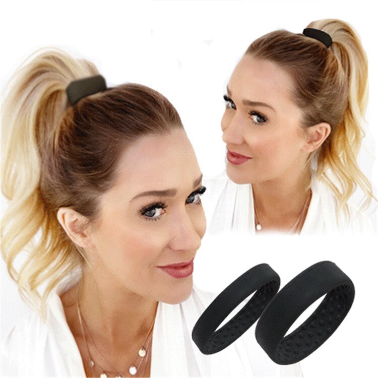 M MISM Silicone Foldable Stationarity Elastic Hair Bands For Women Ponytail Holder Simple Multifunction Hair Tie Accessories