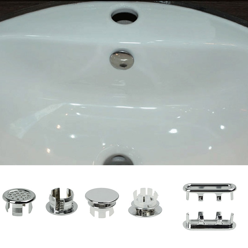 Anillo de rebosadero para lavabo de cerámica, anillo redondo de plástico para lavabo de cerámica, 1 unidad