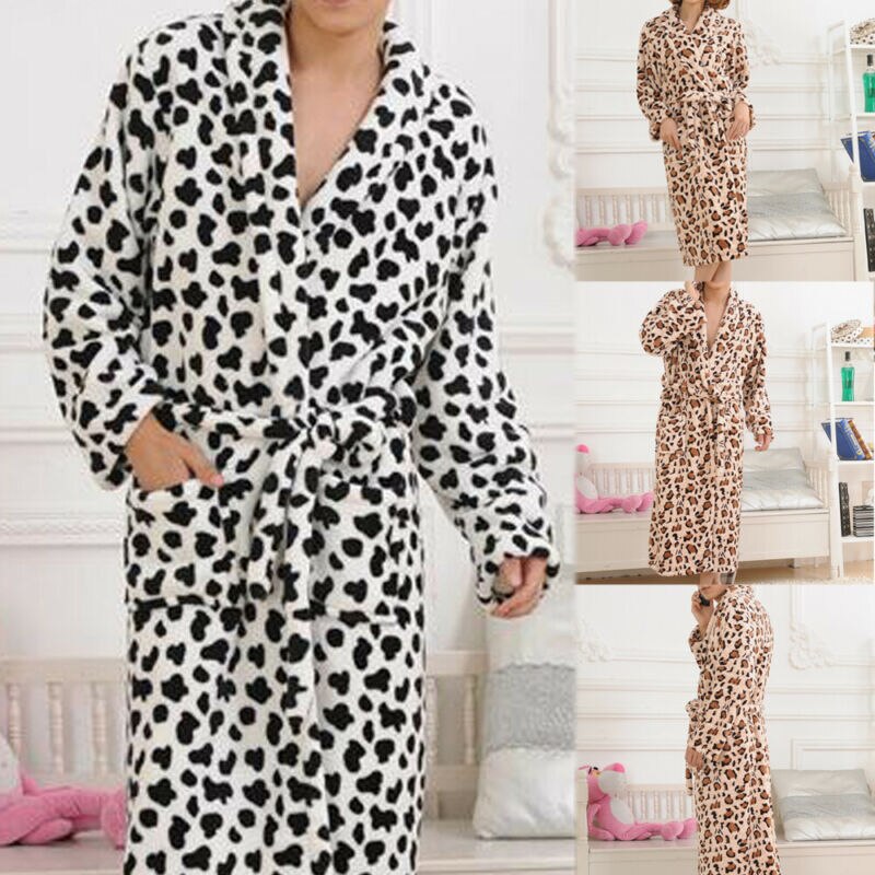 Women Men Comfort Long Robe Soft Bathrobe Towelling Bath Robe Dressing Gown Night Wear