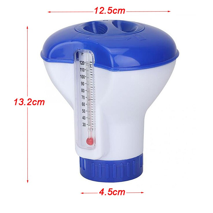 5 inch zwembad drijvende doseerder applicator met thermometer automatische toevoer drijvende chloor reinigingsdispenser sterilisatie