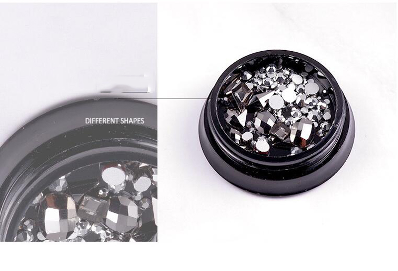 Piedra para Nail art y cuentas de vidrio brillante cuadrado AB diamantes de imitación de cristal claro decoración mixta en tarro piedras brillantes ZR01-10 de dijes