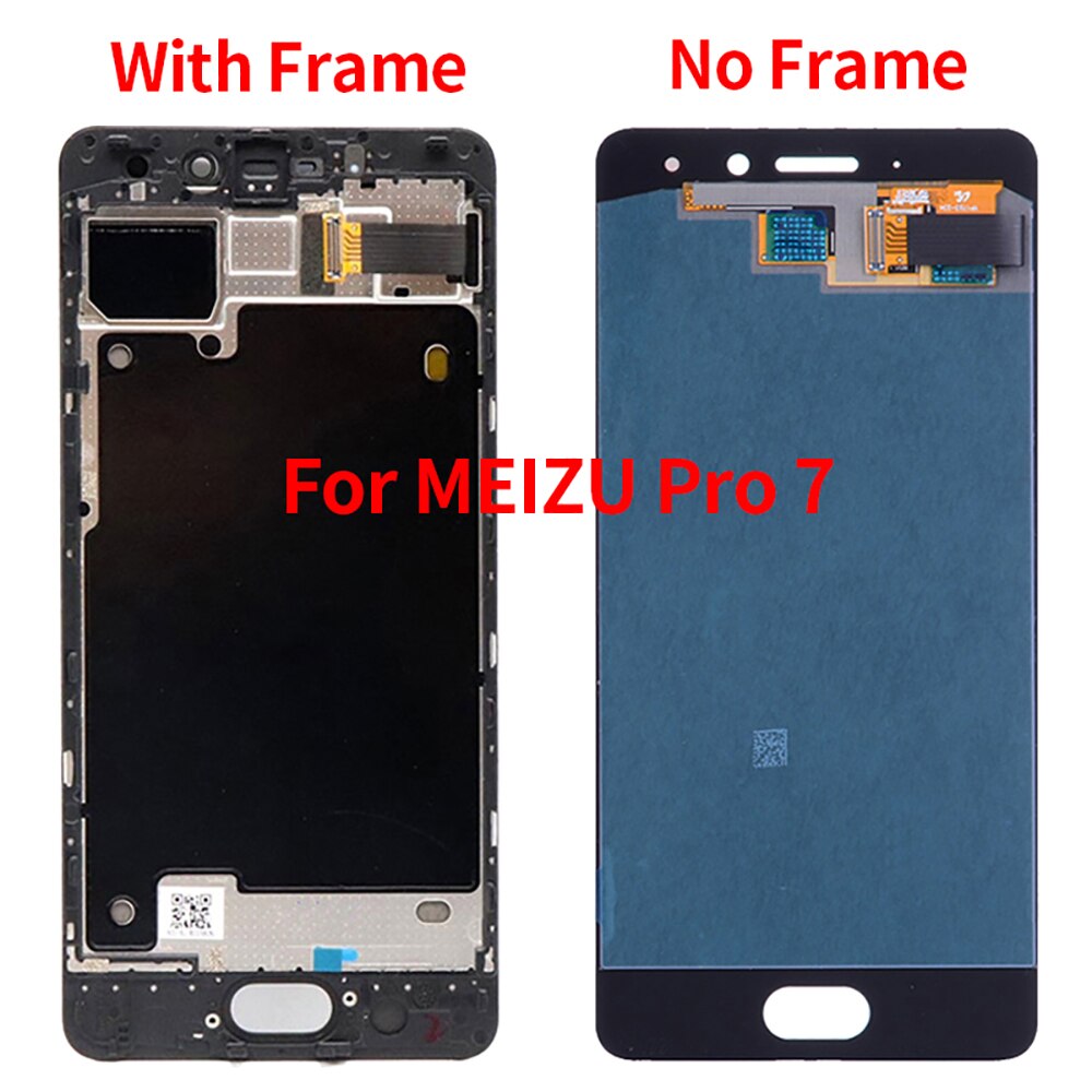 AMOLED para MEIZU Pro 6 7 Plus pantalla LCD MONTAJE DE digitalizador con pantalla táctil con marco de repuesto para Meizu Pro 6S 7 6 pantalla LCD