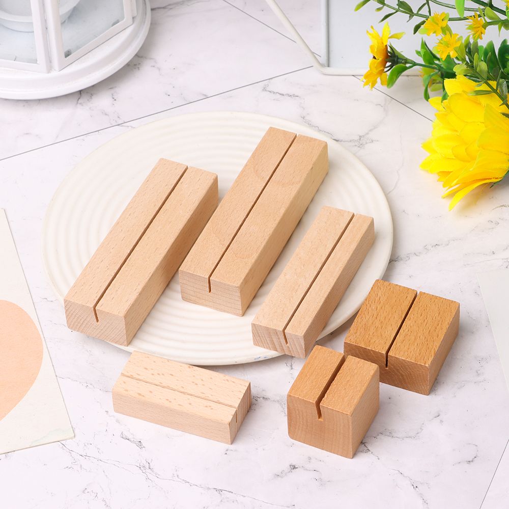 Clip de madera Natural para notas, soporte para fotos, tarjeta de escritorio, mensajes, tarjeta de visita, soporte de marco de fotos, Base de decoración de escritorio, 1 unidad