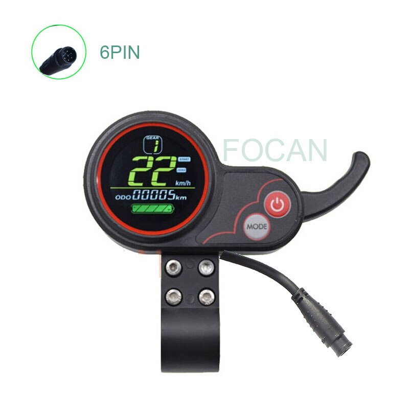 24V 36V 48V 60V 250W 350W E-BIKE Motor LCD Display LH-100 Panel Thumb Throttle Electric Bicycle Scooter Brushless Controller Kit: 6PIN  male