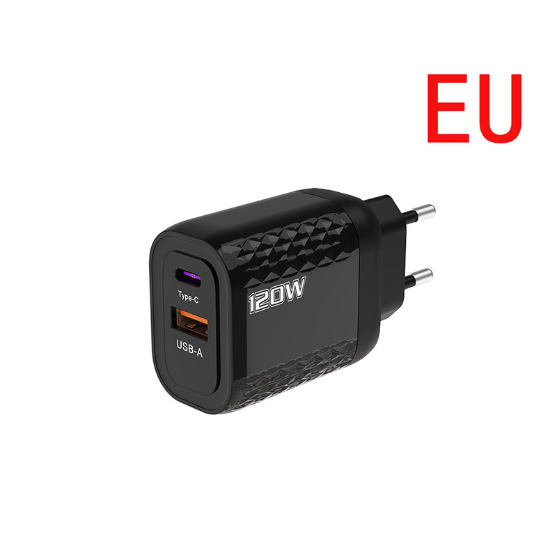 120W Charger Fast Quick Charging PD QC 3.0 USB Type C Charger Fast Charging EU/US/UK Plug Adapter For iphone 15 Samusng S23: Rose Gold