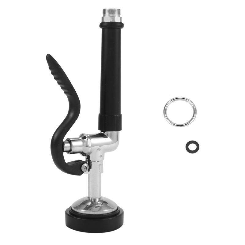 Pre Rinse Sprayer Commercial Kitchen Faucet Parts Chrome Finished (Black)