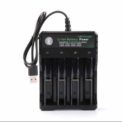 3,7 V 18650 Ladegerät Li-Ionen-Akku USB unabhängiges Laden tragbare elektronische Zigarette 18350 16340 14500 Akkuladegerät: Blau