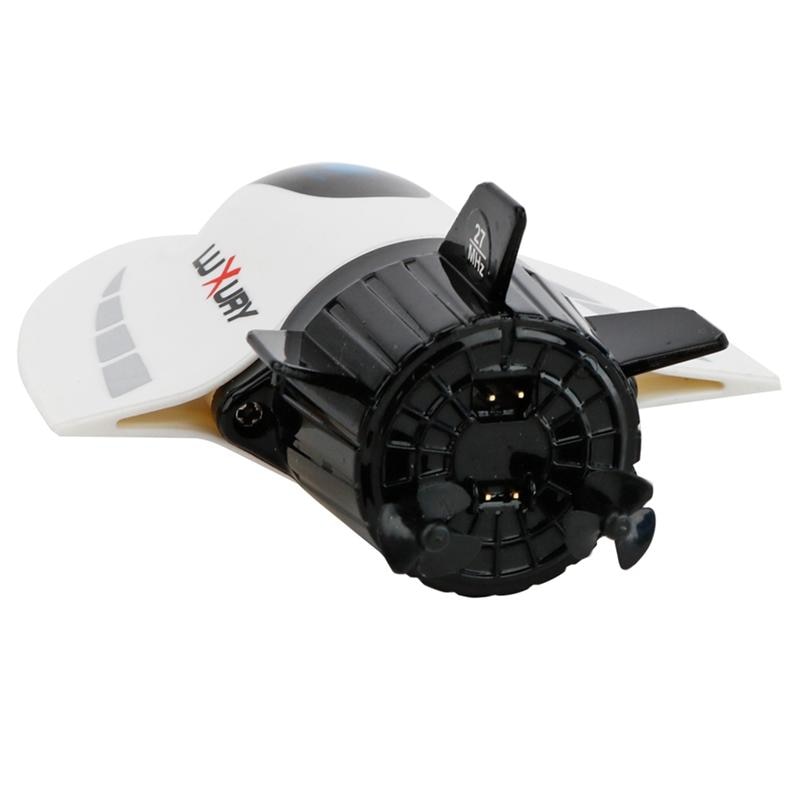 Mini radio fjernbetjening rc båd skib ubåd legetøj cool vandlegetøj (hvid)