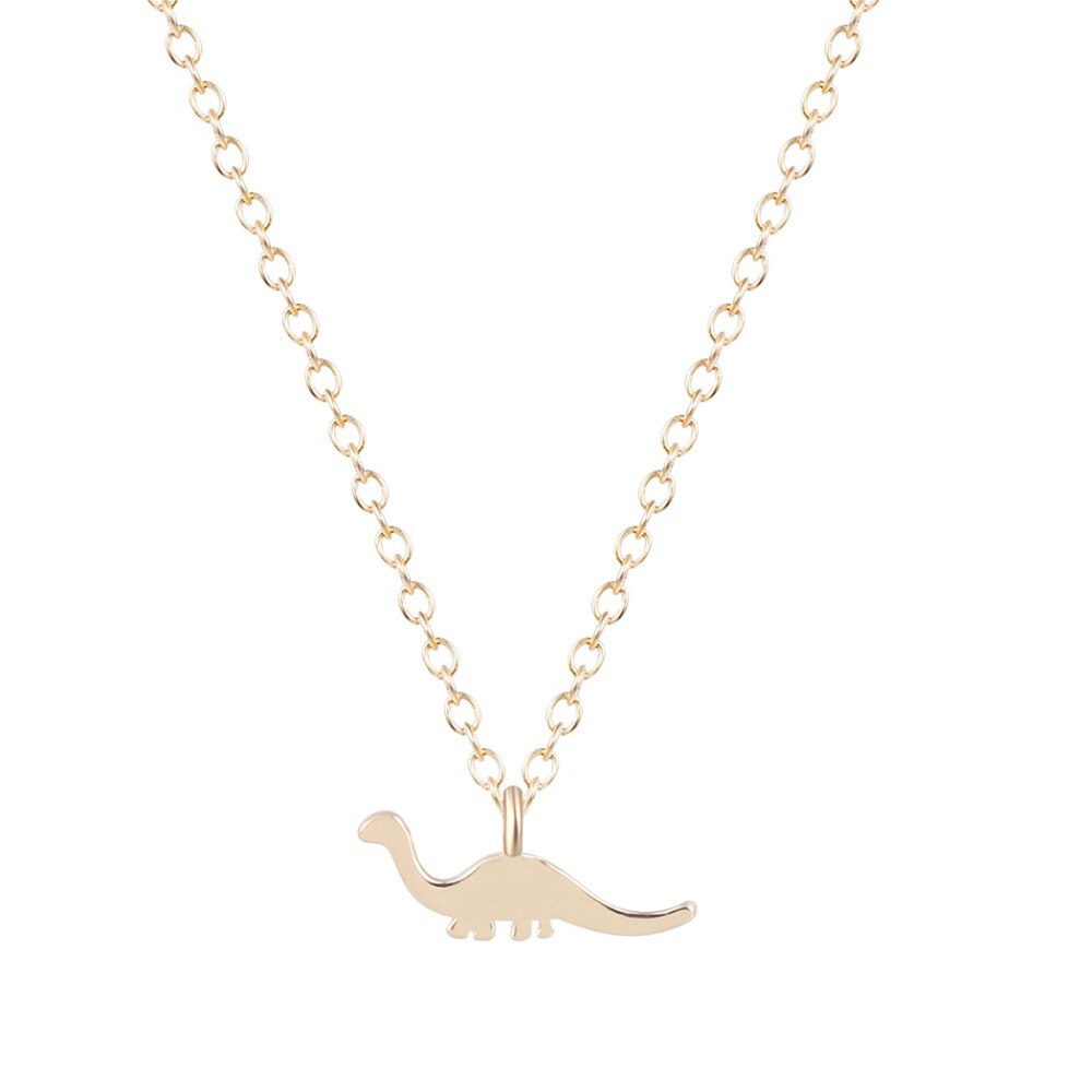 QIAMNI-collar de dinosaurio de 1 pieza, colgante único, joyería minimalista para mujer, collares de animales de