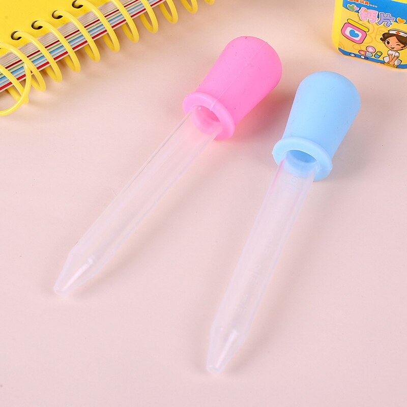 Babymatning medicin dropper verktyg 5ml silikon pipett mat dropper plast graderad pipett dropper för laboratorietillbehör