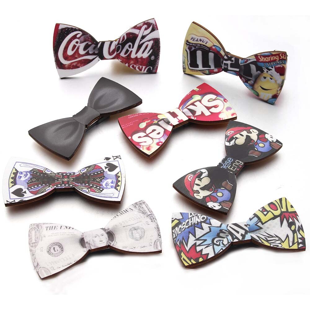 Wooden bow tie bow tie pattern