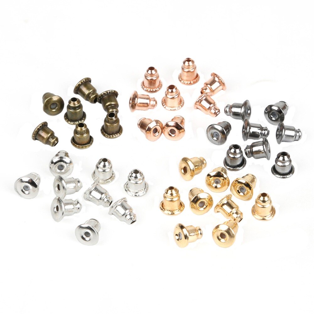 50-100pcs Jewelry Findings Metal Accessories Beads DIY Ear Plugs Post Nuts Clear Soft Silicone Rubber Earring Backs Plug Cap