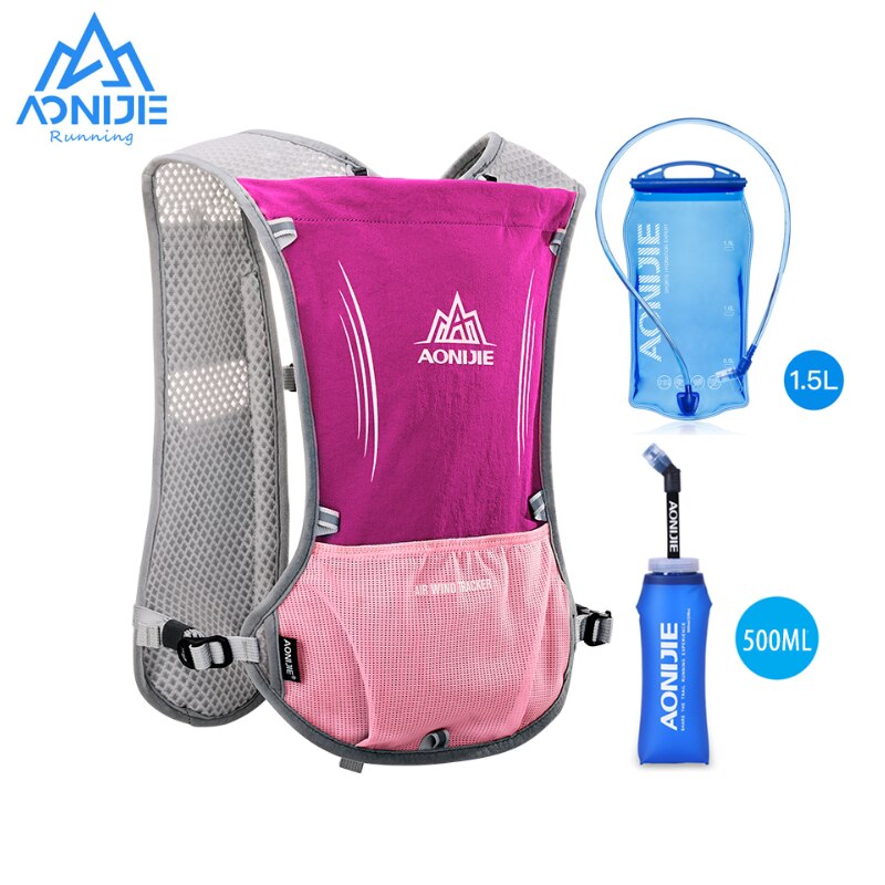 AONIJIE E913S 5L Hydration Backpack Rucksack Bag Vest Harness Water Bladder Hiking Camping Running Marathon Race Sports Orange