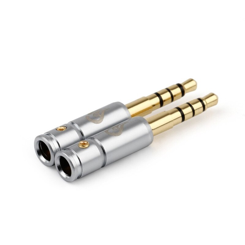 3.5mm Mannelijke Plug 4 Pole Soldeer Vergulde HiFi Hoofdtelefoon Pins 3.5mm Audio Jack Voor AH-D600 D7100 mm400 3.5mm evenwichtige Adapter