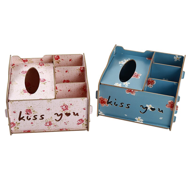 DIY Tissue Box Cover Wood Napkin Holder Tissue Dispenser Living Room Desktop Debris Organizer Phone Remote Control Storage Box