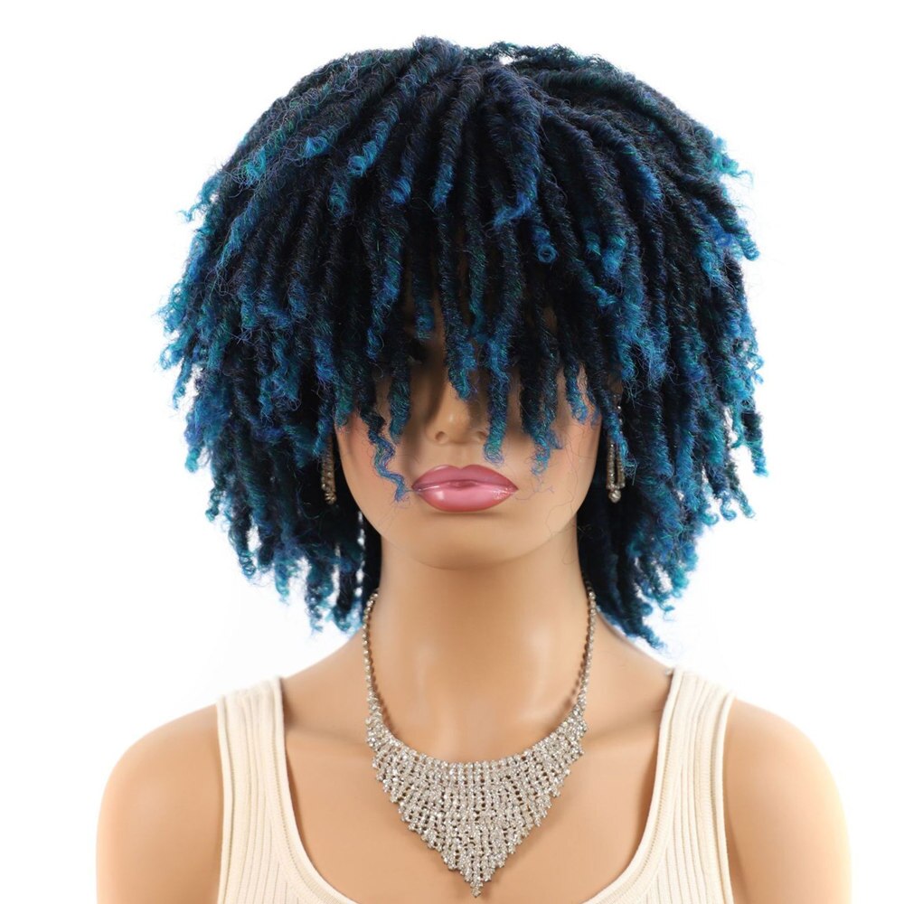 GURUILAGU Dreadlock Hair Wig Synthetic Wigs for Black Women High Temperature Fiber African Braided Wigs Black Blonde Wigs Women: 1BTBLUE