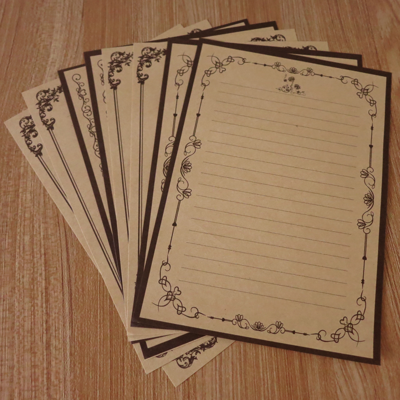 80sheets Vintage Kraft Letter Paper European Style Writing Paper Office School Stationery supplies