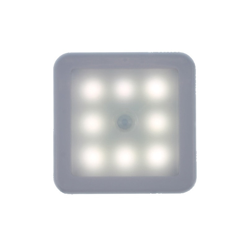 Lámpara LED de infrarrojos con Sensor de movimiento PIR, 6 luces Led de pared inalámbricas para el cuerpo, luz blanca cálida para el armario, alimentación de batería