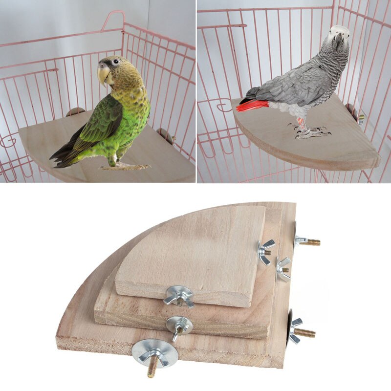 Plataforma de madera para loros y mascotas, estante de juguete para hámster, ramas, perchas para jaula de pájaros,