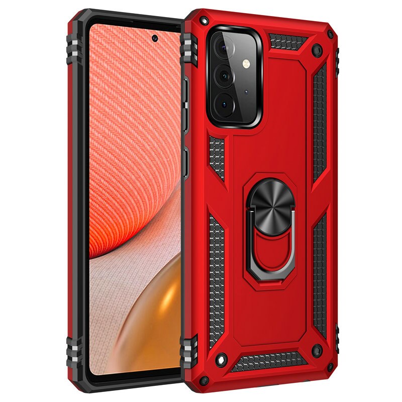 Funda rígida con anillo de Metal para Samsung Galaxy A72, 5G, 4G, SM-A726B, A725F, carcasa protectora