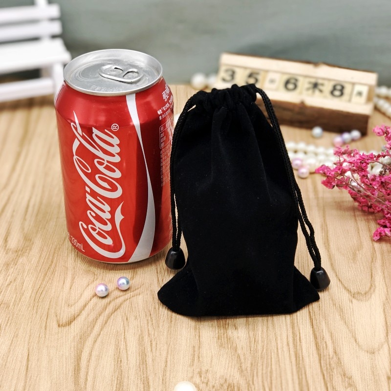 20pcs Black Velvet Jewelry Bags 7x9 9x12 10x16 13x18 15x20cm Drawstring Wedding Christmas Bags Jewelry Packaging Bags