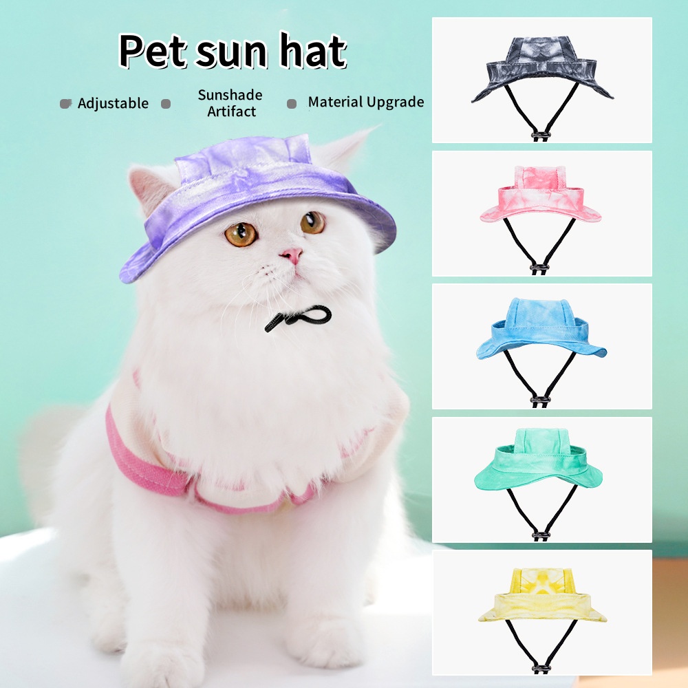 кепка Mohamedк Zomer Kat Hoeden Met Oorgaten Leuke Hond Hoed Outdoor Verstelbare Chihuahua Grooming Hond Zonnehoed Huisdier Hoofddeksel