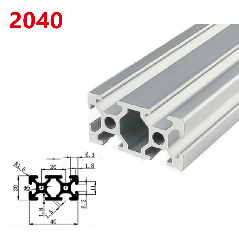 1/2 Stks/partij 2040 2060 2080 20100 Aluminium Profiel Extrusie 100Mm-500Mm Lengte Lineaire Rail voor Diy 3D Printer Werkbank Cnc