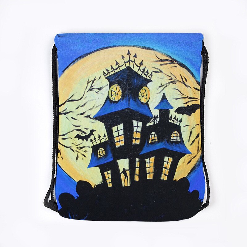 3d print halloween trekkoordtas schattige katten pompoen vleermuis trekkoord rugzak unisex mannen en vrouwen casual reizen dagelijkse tassen