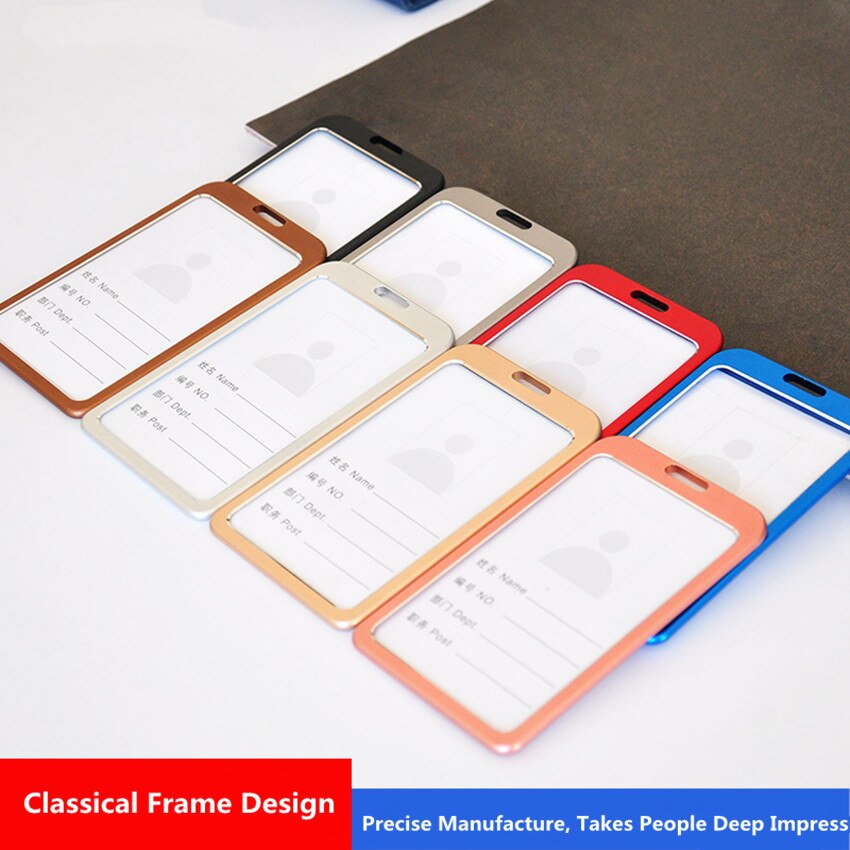 Aluminium fungerande id-korthållare halsband id-bricka hållare pris för anställd tillståndsinnehavare